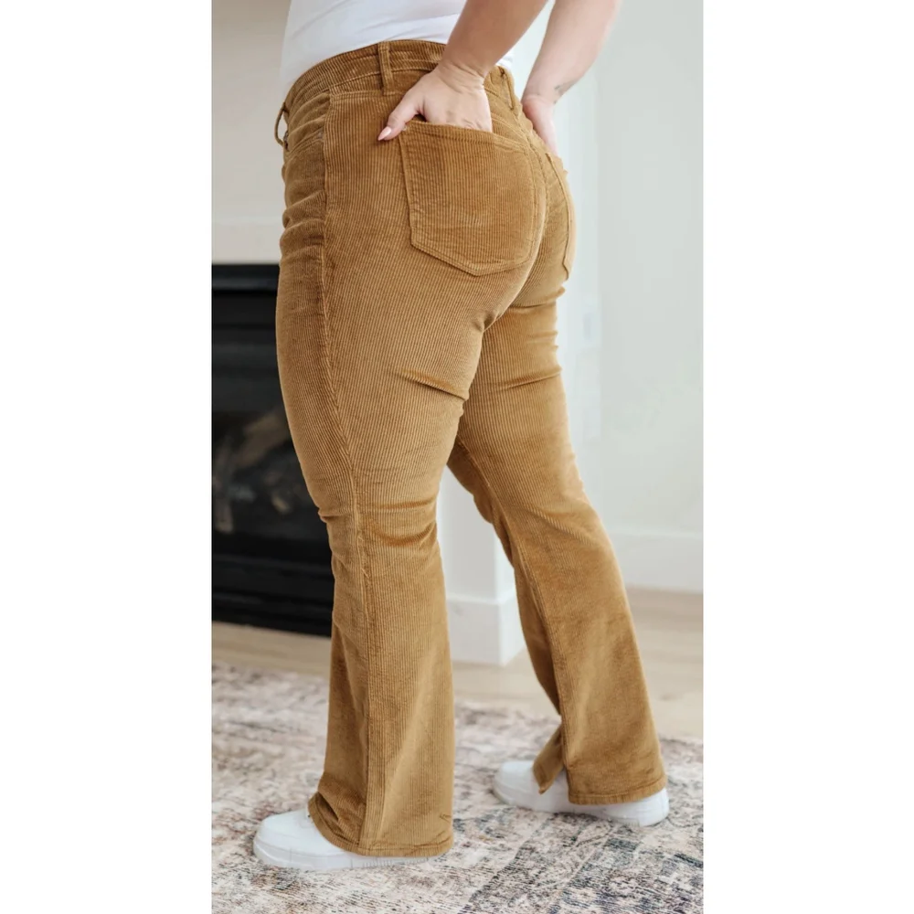 Judy Blue Camel Corduroy Bootcut Pants Mid Rise Stretch Plus Size 18W - Picture 5 of 9
